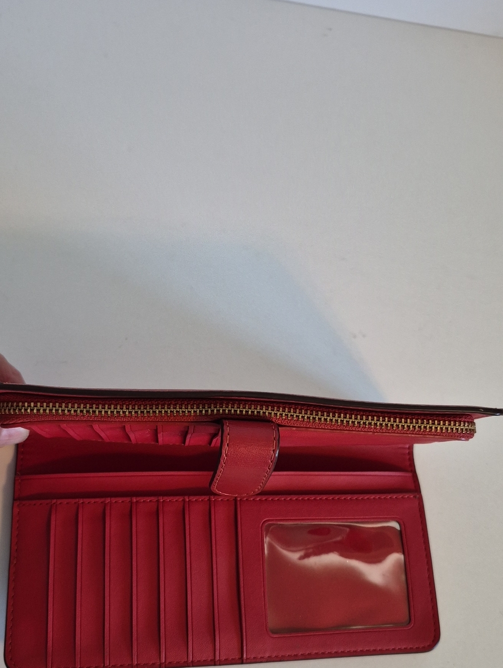 Red Coach Wallet Card Organizer Cash Check 7.5 Inch - Picture 4 of 6
